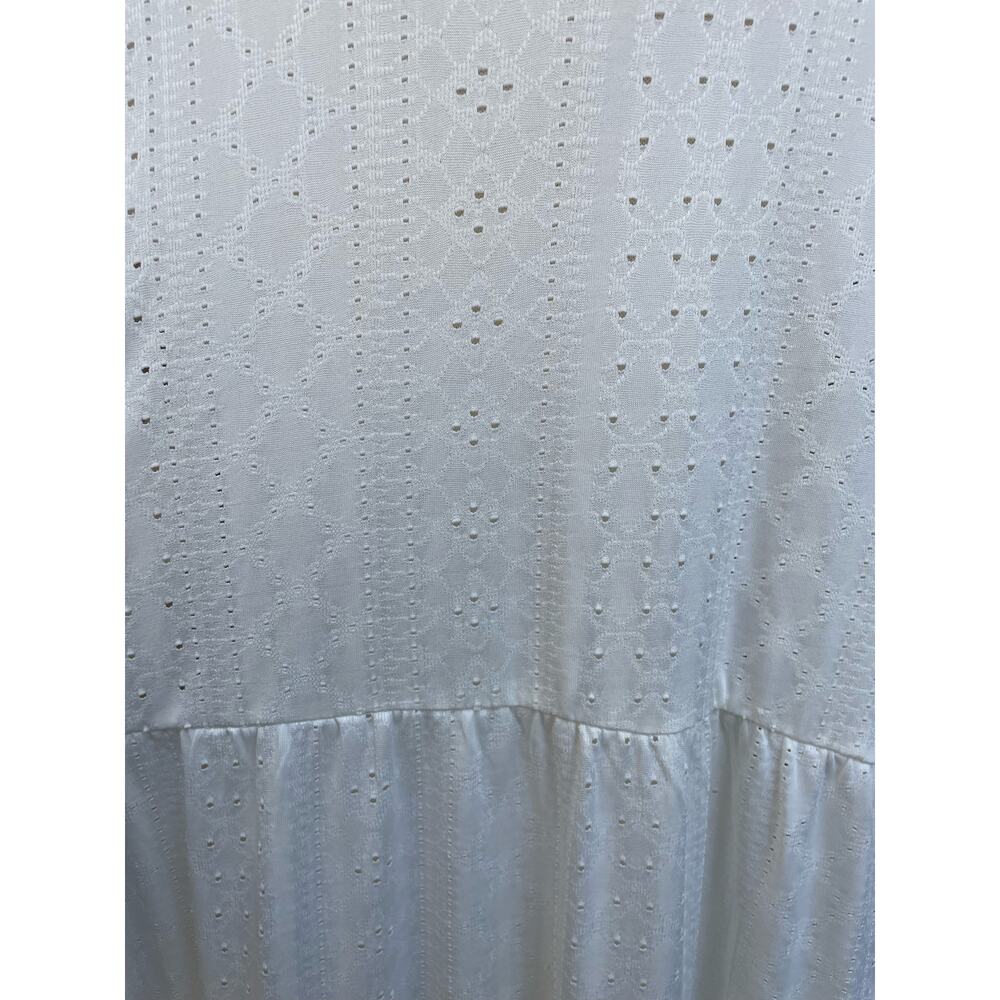 Bobeau Brynn Tiered Shirt Dress Women's Size 2X White Eyelet Short Sleeve New - Picture 9 of 14